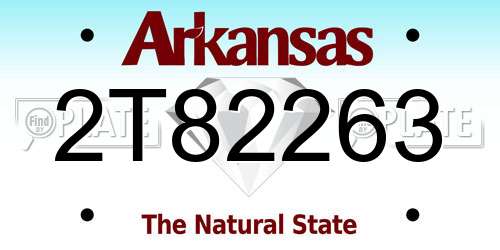 2T82263 Arkansas License Plate