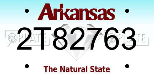 2T82763 Arkansas License Plate