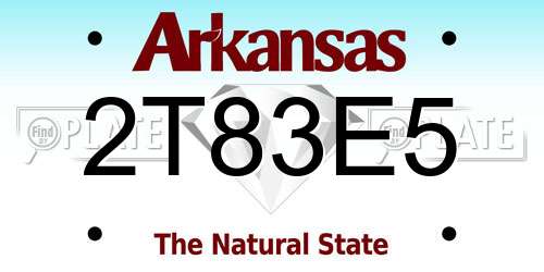 2T83E5 Arkansas License Plate