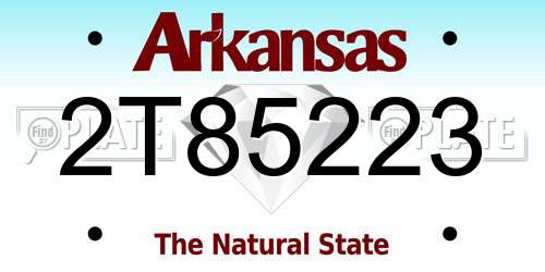 2T85223 Arkansas License Plate