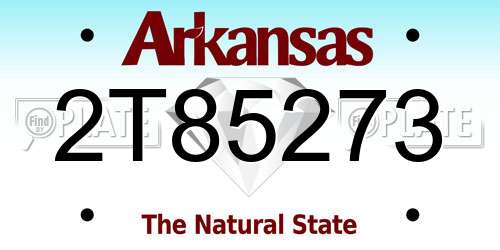 2T85273 Arkansas License Plate