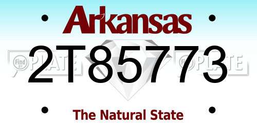 2T85773 Arkansas License Plate
