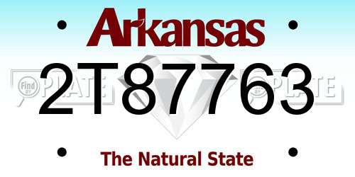 2T87763 Arkansas License Plate