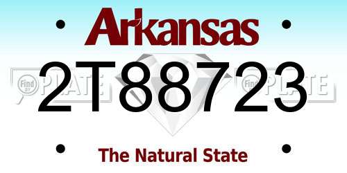 2T88723 Arkansas License Plate