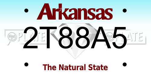 2T88A5 Arkansas License Plate