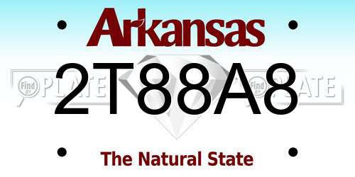 2T88A8 Arkansas License Plate