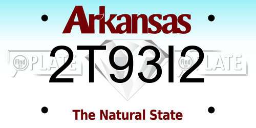 2T93I2 Arkansas License Plate