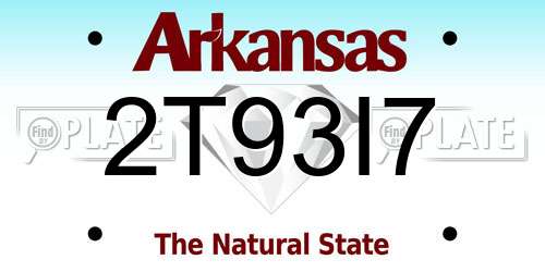 2T93I7 Arkansas License Plate