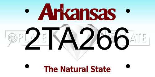 2TA266 Arkansas License Plate