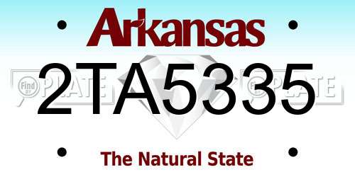 2TA5335 Arkansas License Plate