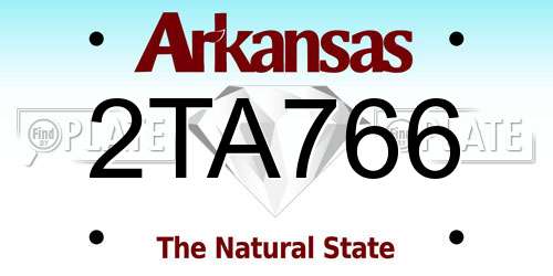 2TA766 Arkansas License Plate