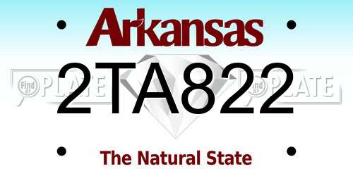 2TA822 Arkansas License Plate