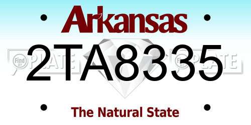 2TA8335 Arkansas License Plate
