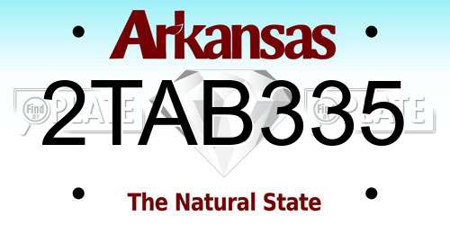 2TAB335 Arkansas License Plate