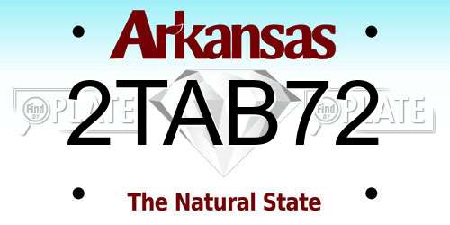 2TAB72 Arkansas License Plate