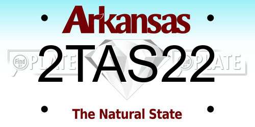 2TAS22 Arkansas License Plate