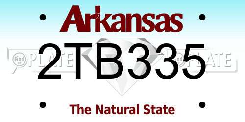 2TB335 Arkansas License Plate