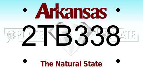 2TB338 Arkansas License Plate