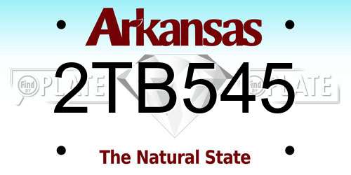 2TB545 Arkansas License Plate