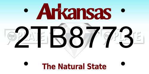 2TB8773 Arkansas License Plate