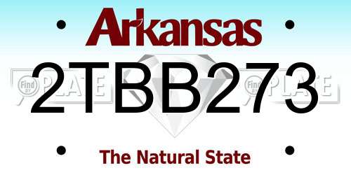 2TBB273 Arkansas License Plate