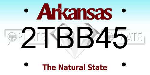 2TBB45 Arkansas License Plate