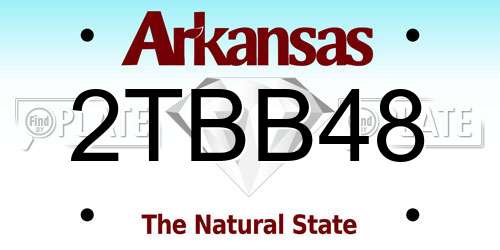 2TBB48 Arkansas License Plate