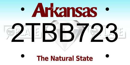 2TBB723 Arkansas License Plate