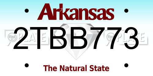 2TBB773 Arkansas License Plate