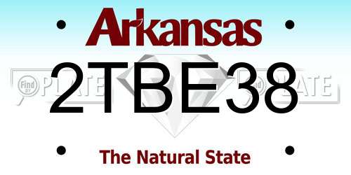 2TBE38 Arkansas License Plate