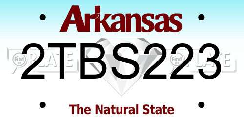2TBS223 Arkansas License Plate
