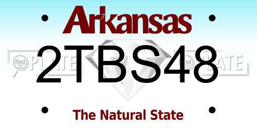 2TBS48 Arkansas License Plate
