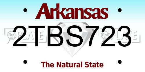 2TBS723 Arkansas License Plate