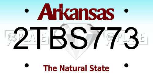 2TBS773 Arkansas License Plate