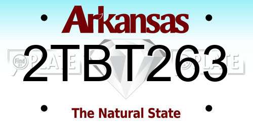 2TBT263 Arkansas License Plate
