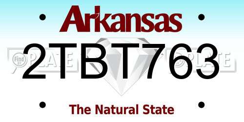 2TBT763 Arkansas License Plate