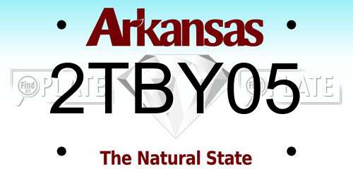 2TBY05 Arkansas License Plate