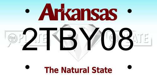 2TBY08 Arkansas License Plate