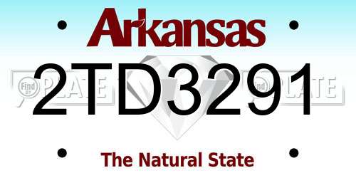 2TD3291 Arkansas License Plate