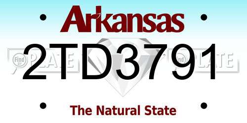 2TD3791 Arkansas License Plate