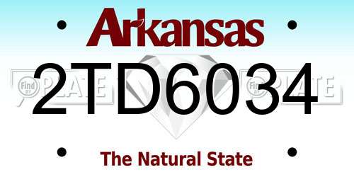 2TD6034 Arkansas License Plate