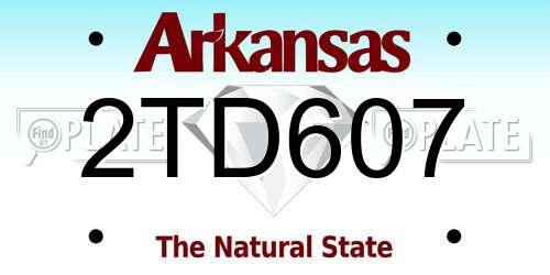 2TD607 Arkansas License Plate