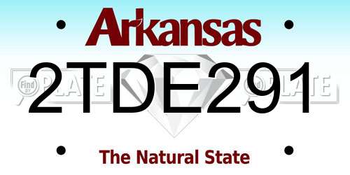 2TDE291 Arkansas License Plate