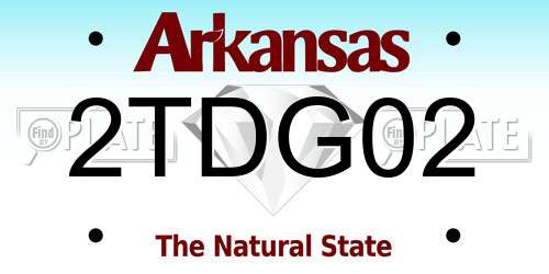 2TDG02 Arkansas License Plate