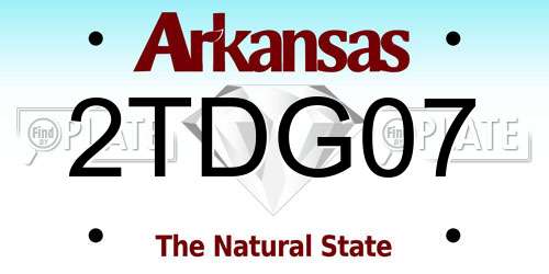 2TDG07 Arkansas License Plate