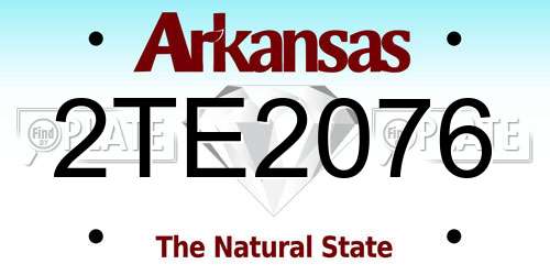 2TE2076 Arkansas License Plate