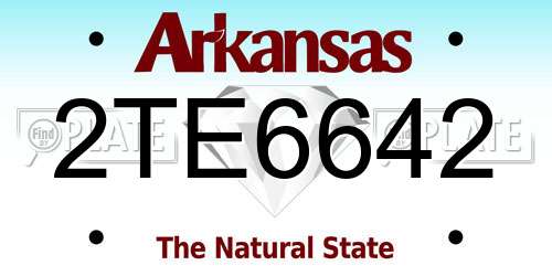 2TE6642 Arkansas License Plate