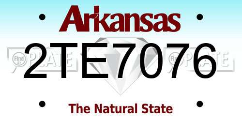2TE7076 Arkansas License Plate