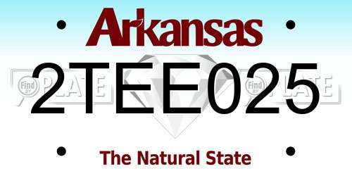 2TEE025 Arkansas License Plate