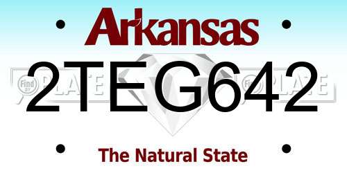 2TEG642 Arkansas License Plate